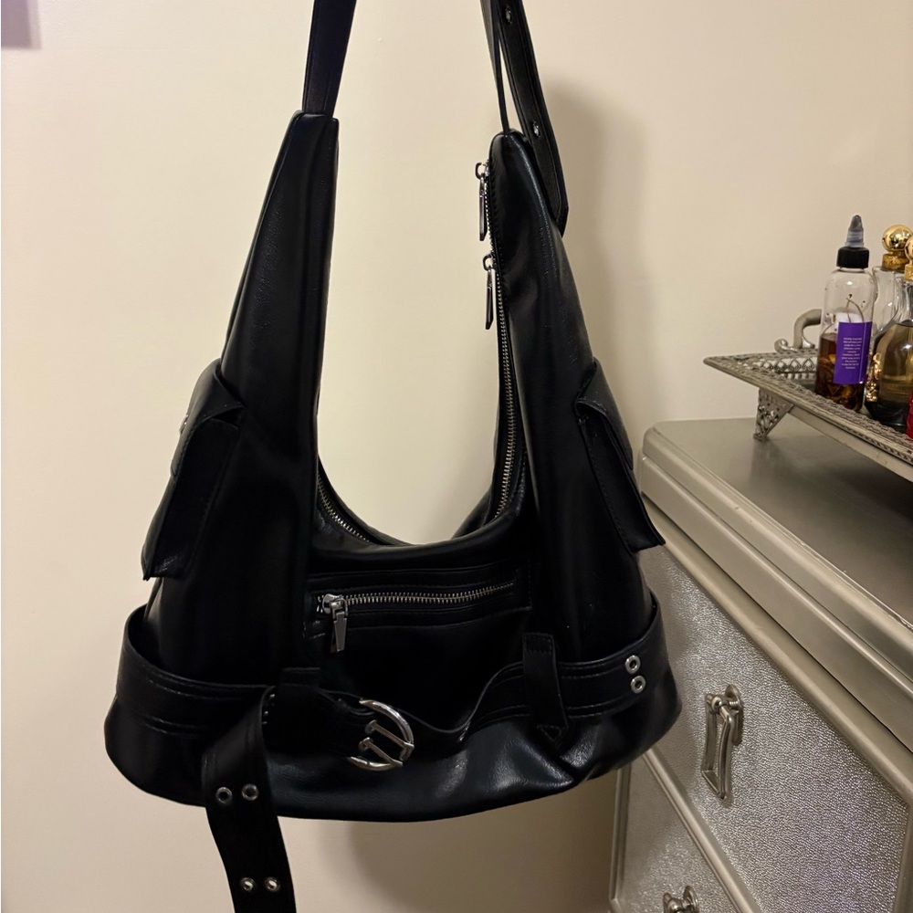Black Leather Shoulder Bag